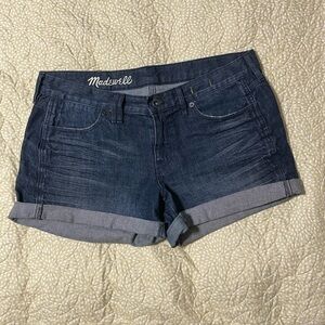 Madewell Roll Cuff Cut Off Jean Shorts Women's Dark Wash Denim Size 28
